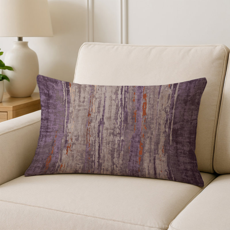 Coussin décoratif intérieur / extérieur bleu Modern Modern, Gris abstrait 66, Rectangle H 14 po x l 20 po