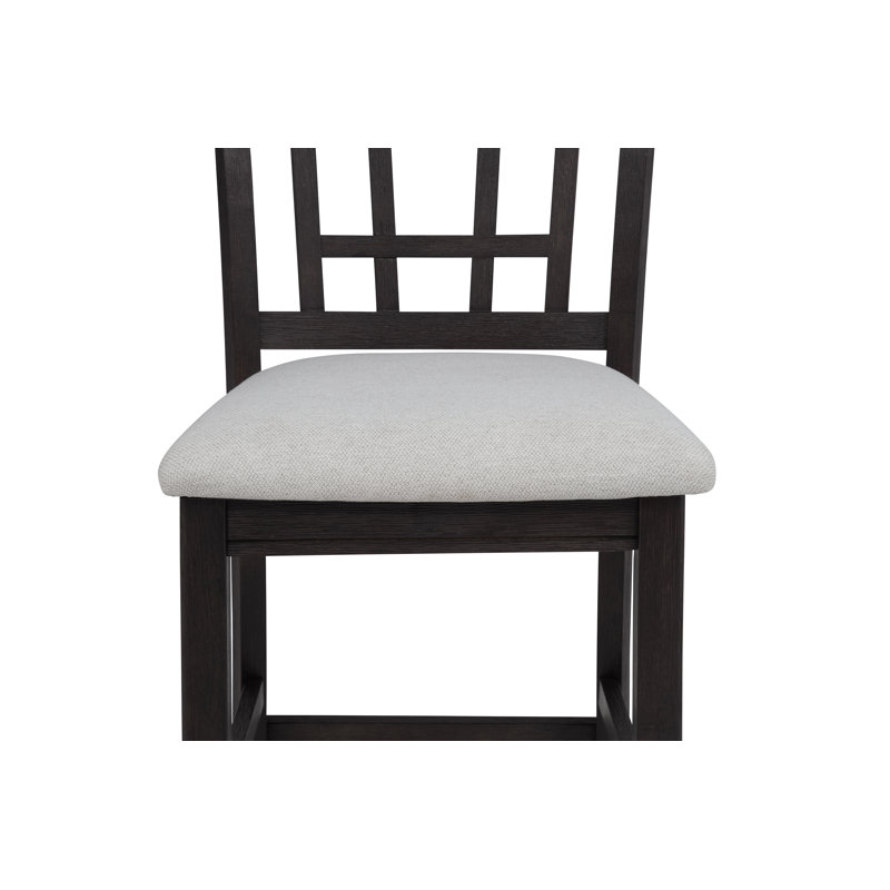 Chaises de pub rembourrées à hauteur de comptoir 2 pièces pour salle à manger avec meubles en bois massif gris craie, Gris
