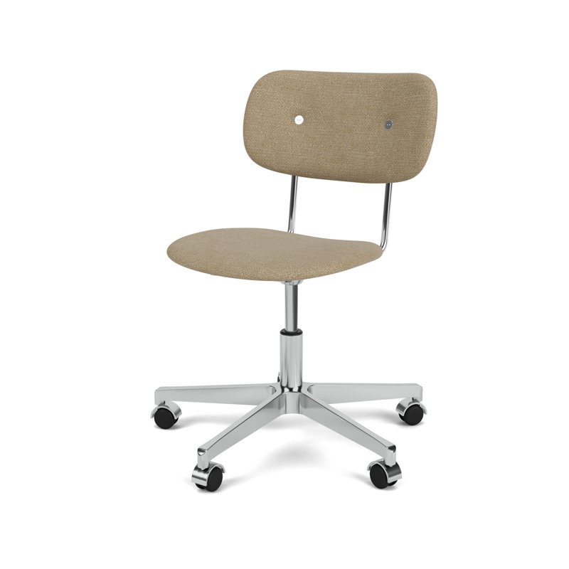 Co Swivel Task Chair, Beige, Natural Oak/Silver, Acrylic Blend