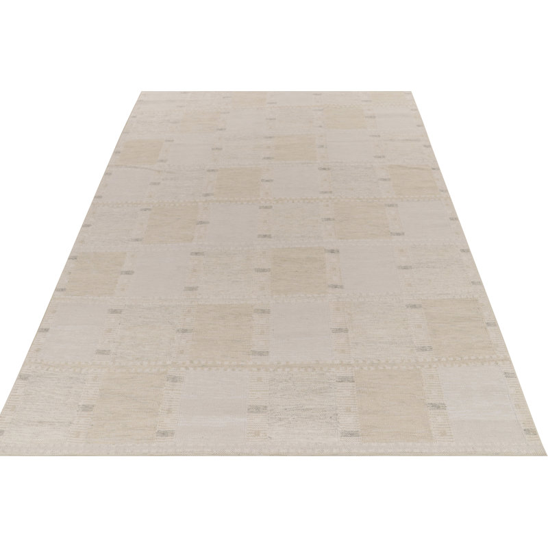 Scandinavian Wool Geometric Area Rug, Rectangle 5' x 7'
