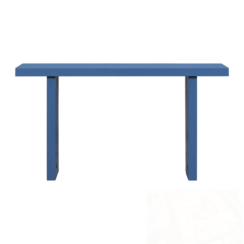 Wooden Console Table With Sturdy Sled Legs, Navy Blue