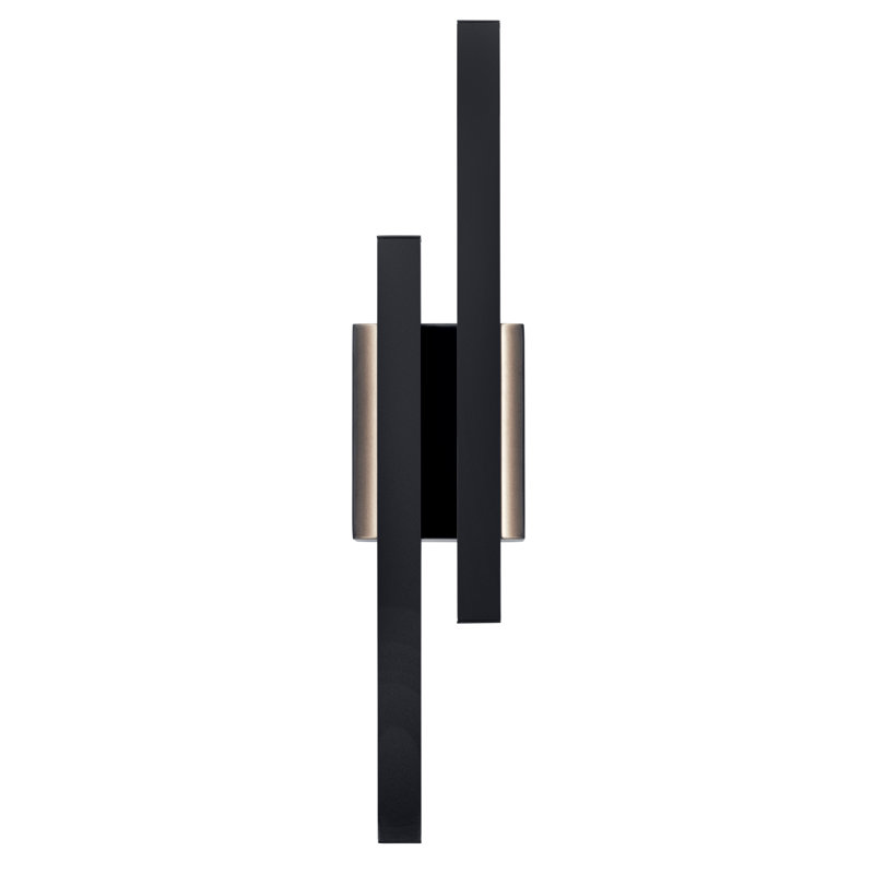 Applique murale encastrée 2 lumières Ladpur, Noir mat