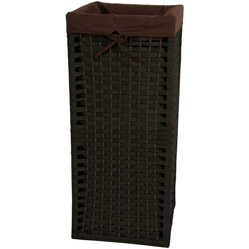 Wicker Laundry Hamper, Black
