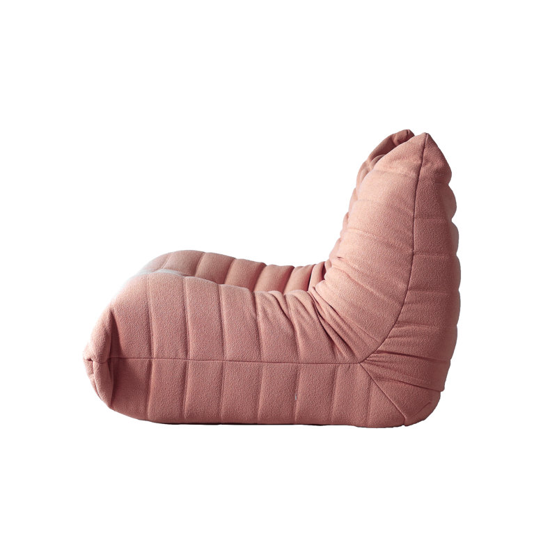 Chaise longue en velours, Velours ourson rose