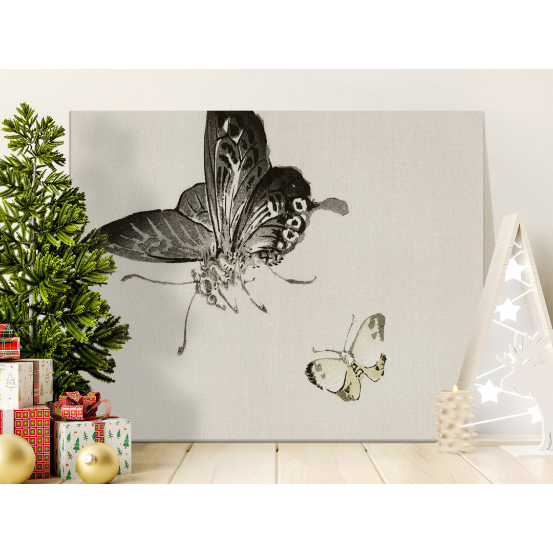 Sumi-e Butterfly Nature Wall Art