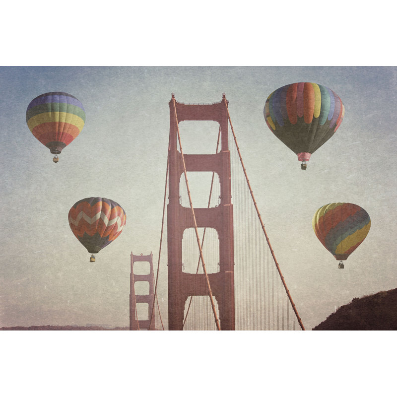 Balloons Over San Francisco by Ashley Davis - Wrapped Canvas Print, 38cm H x 51cm W x 4cm D