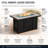 42" Rectangular Steel Propane Fire Pit Table with Hidden Tank, Tile Top & 60,000 BTU Burner – Black