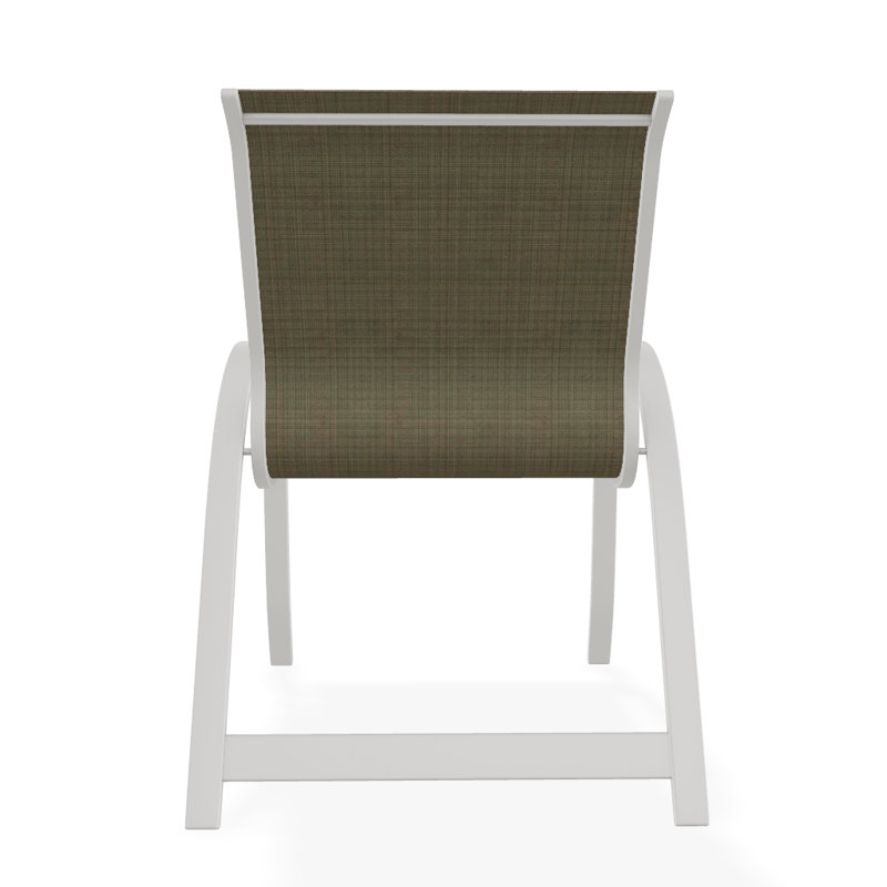 Aruba Stacking Patio Dining Armchair, Elevation Stone, Snow