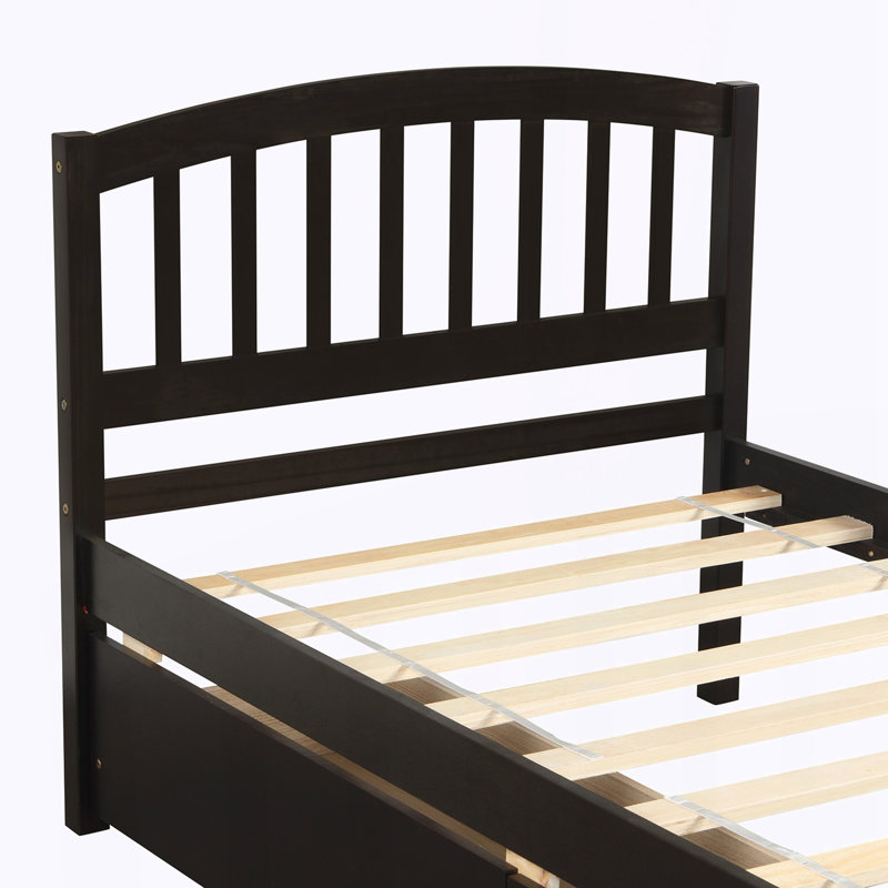 Lit plateforme simple avec rangement, Espresso