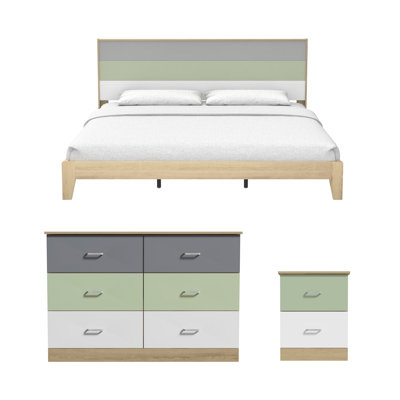 Allyannah 3 Piece Modern Coordinated Bedroom Set