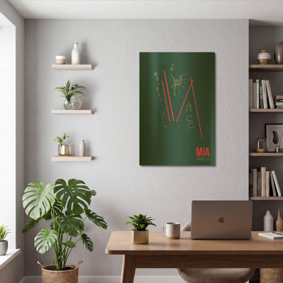 « Plan de l'aéroport MIA » par O8 Left, décoration murale en métal doré, 61 x 91 cm