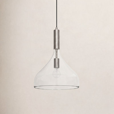 Rayden Single Light Glass Steel Pendant