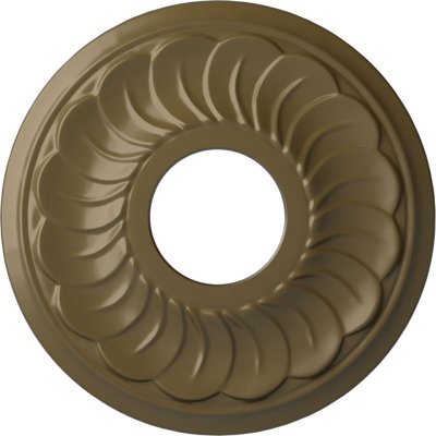 Endurathane Blackthorne Ceiling Medallion, 11 3/4"OD x 3 5/8"ID x 1"P (Fits Canopies up to 4 7/8"), Hand-Painted Mississippi Mud Finish