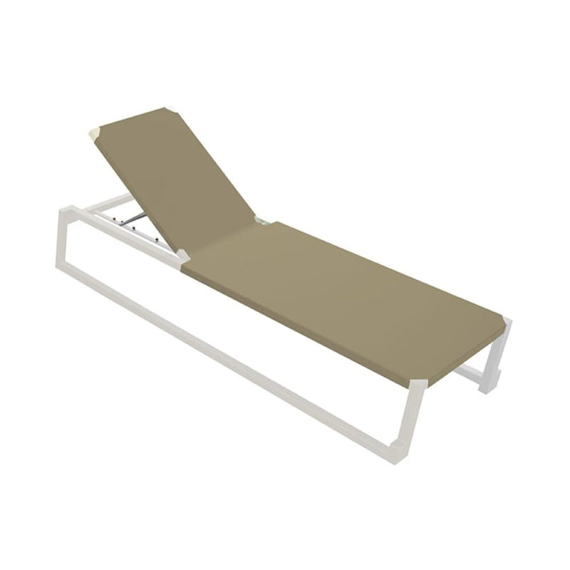Milano Outdoor Metal Chaise Lounge, Sand, White