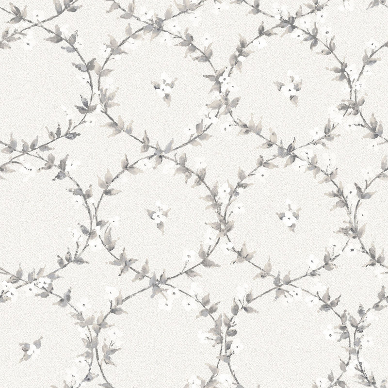 Garretson 1000cm x 52.8cm Satin Wallpaper Roll, Grey