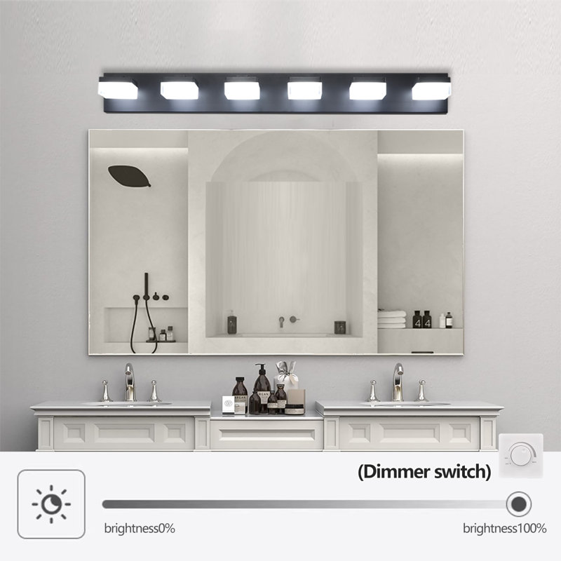 6-Light Bathroom Vanity Light, Noir