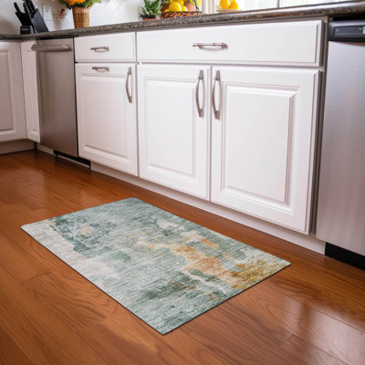 Machine Washable Indoor/Outdoor Cicel ACN1157 Seafoam Rug
