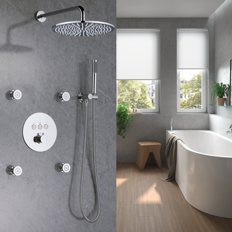 Système de douche thermostatique complet avec valve brute