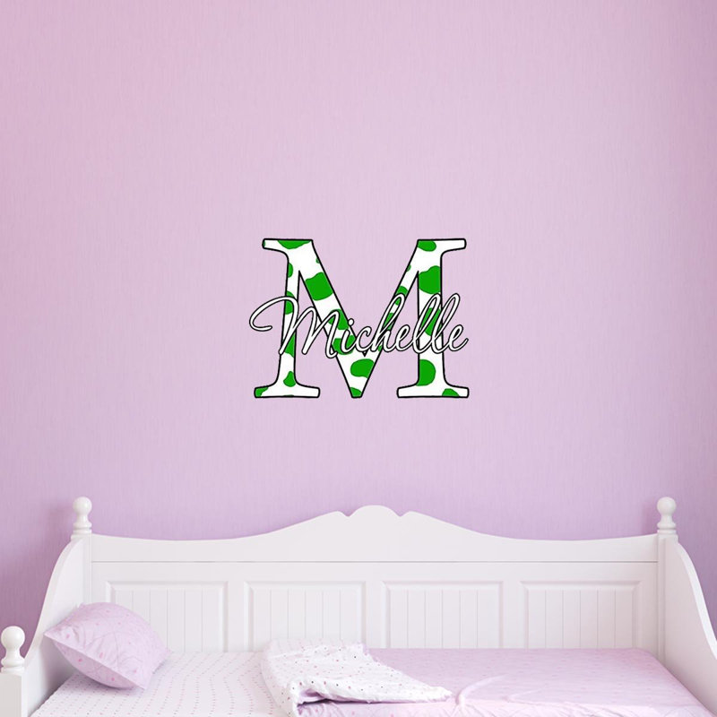 Text & Numbers Wall Decal, 18" H x 18" W x 0.01" D, Green, Yes