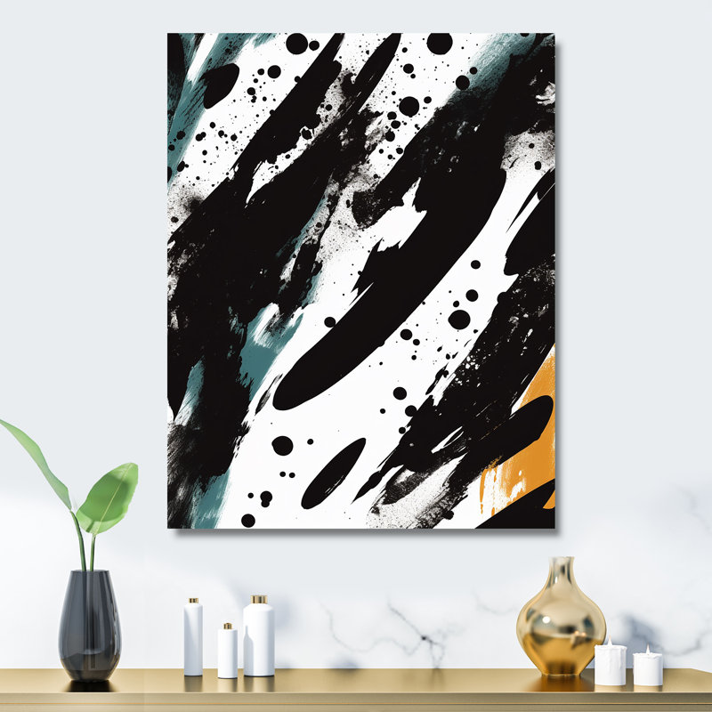 Collages abstraits en noir et blanc - reproduction d'art murale abstraite en métal, H 20 po x l 12 po x P 1 po