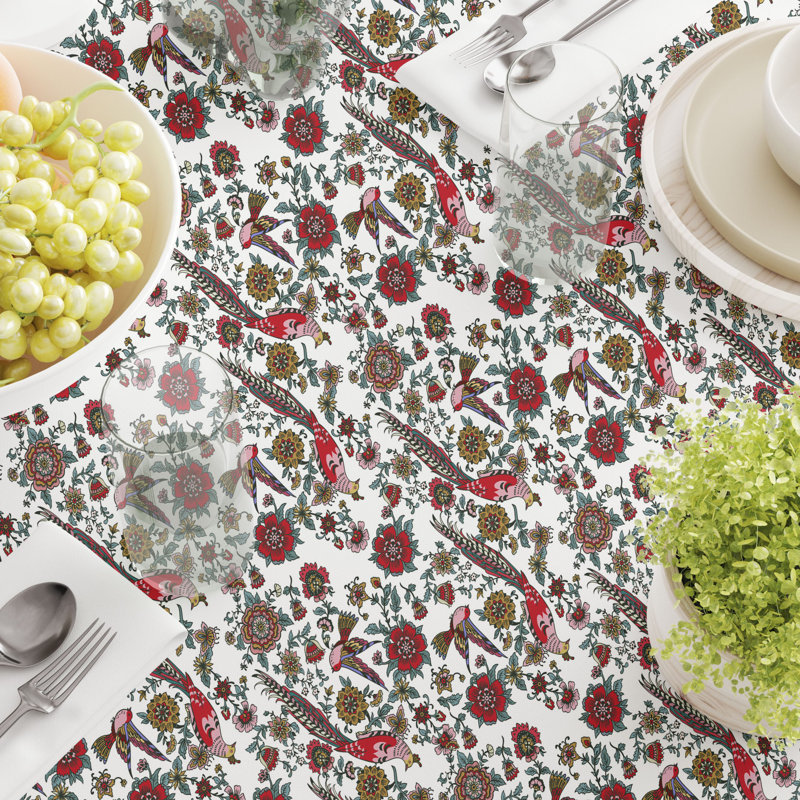 Rectangular Tablecloth, 100% Cotton, Floral 52, 120" x 52"