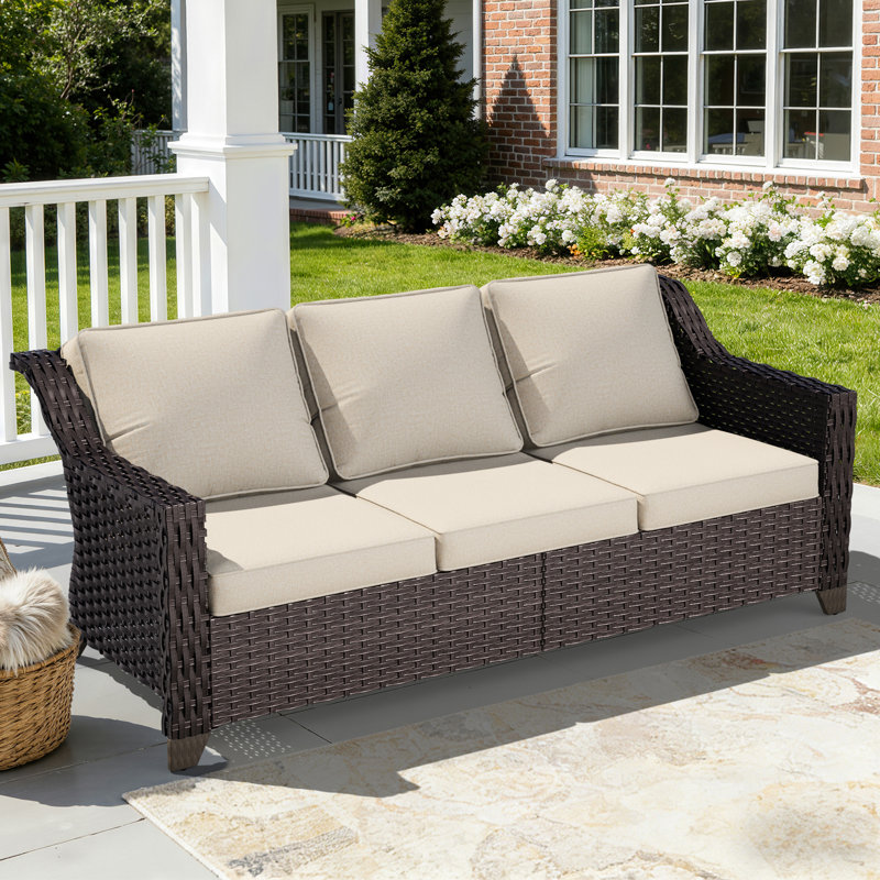 Canapé d'extérieur avec coussins 76,77 po Rivendell, Beige