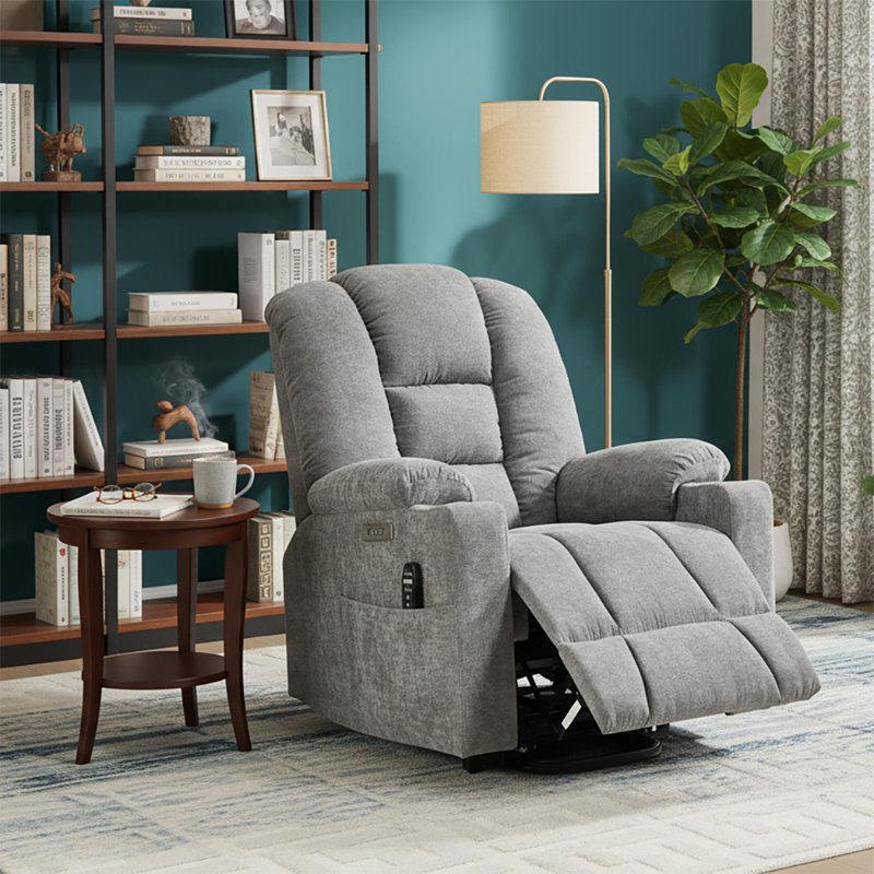 Fauteuil inclinable électrique Power Chenille, Gris foncé
