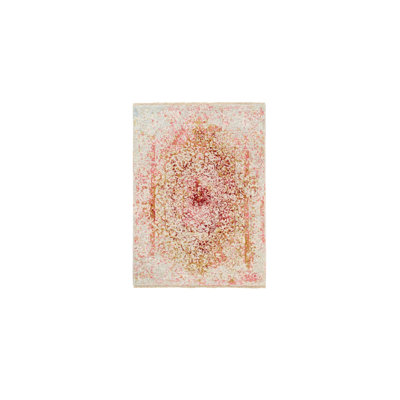 Tapis oriental rectangulaire en laine et soie pure noué à la main 3 pi 1 po x 4 pi 10 po - MOA10262372