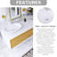 48 po Meuble-lavabo mural élégant avec lavabo en céramique