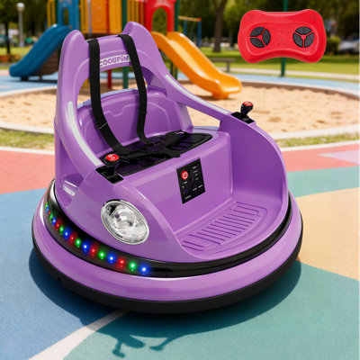 12V Electric Kids Bumper Car with 360 Spin, Remote Control, LED Lights & Sounds, for Toddlers Ages 48, 66 lbs Capacity