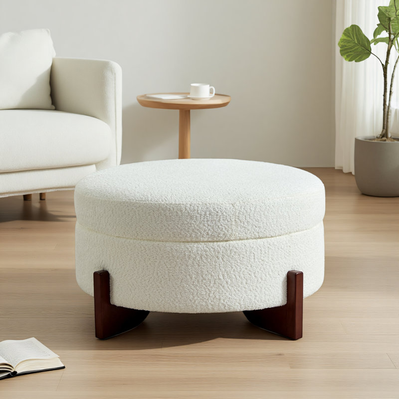 Repose-pieds avec rangement l 31,85 po, White