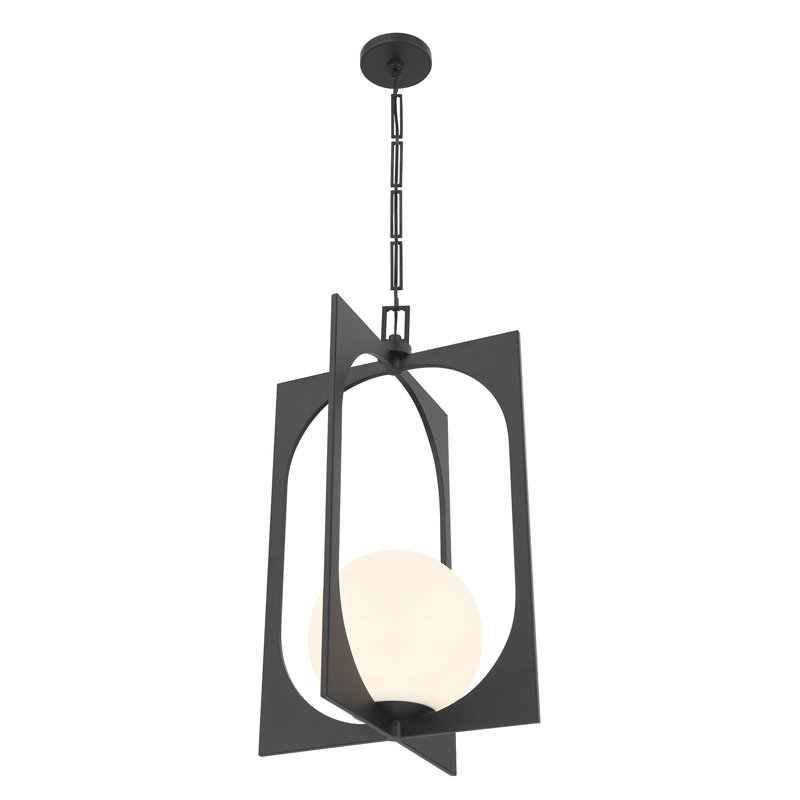 Harding 1-Light Pendant in Matte Black, Black