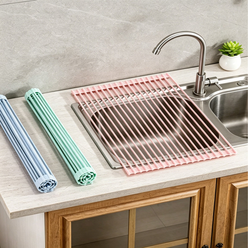 Adjustable Over The Sink Dish Rack, Green