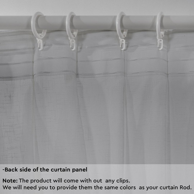 Pinch Pleated Extra Long & Extra Wide Faux Linen Semi Sheer Single Panel, 100" W x 100" L, Gray