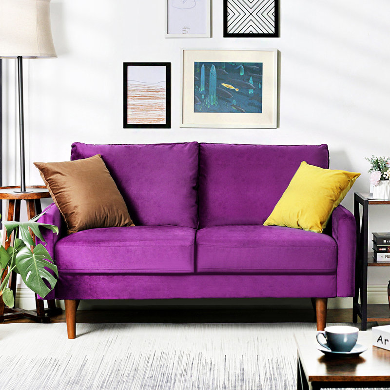 Causeuse Hessville, Velours aubergine