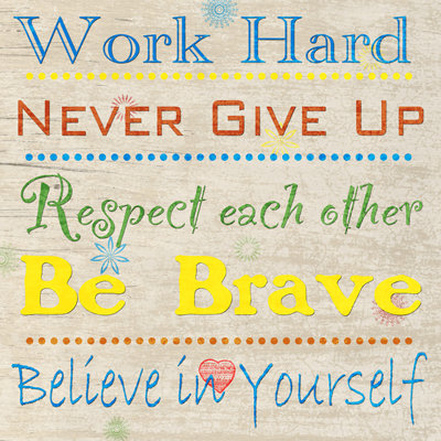 «Work Hard», impression sur toile tendue