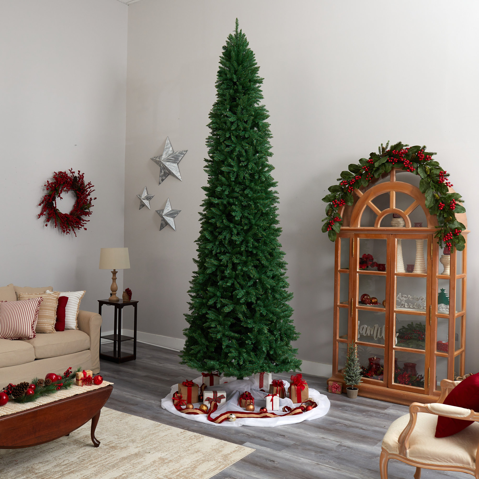 144' Lighted Artificial Pine Christmas Tree