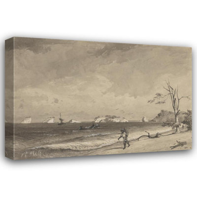 "Los Gallos, Icacos Bay" par Michel Jean Cazabon - Toile tendue avec châssis