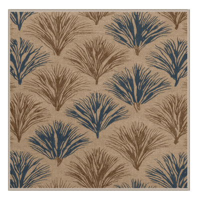 Tapis botanique brun lavable à la machine