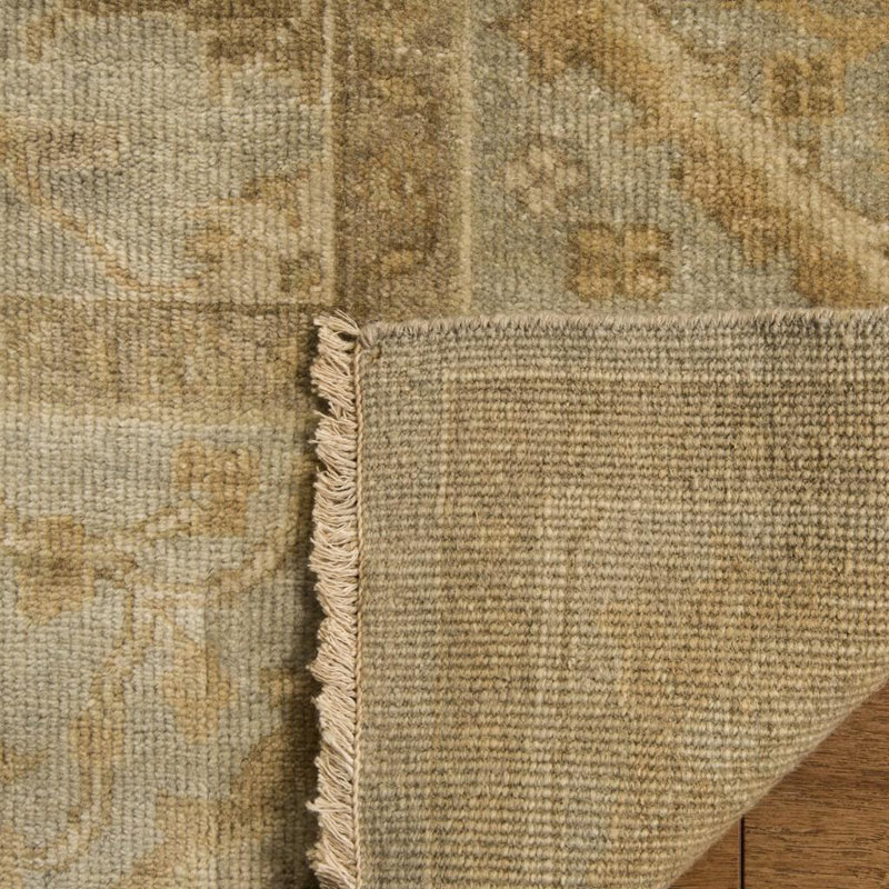 Oushak Oriental Hand-Knotted Wool Light Blue Area Rug, Rectangle 8' x 10'