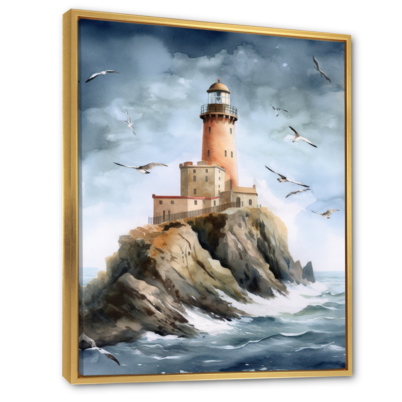 Amedee Ocean Watchtower III - Imprimé, H 40 po x l 30 po x P 1,5 po, Cadre flottant doré