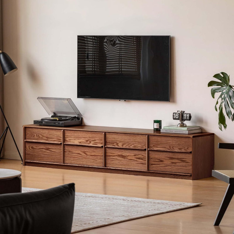 Meuble télé 78,74 po L 78,74 po, L 78,74 po, Chêne Rek et teinture brune 