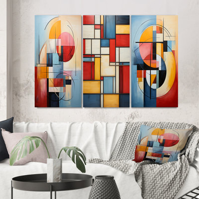 «Geometric Abstraction Focus IV», 3 pièces sur toile