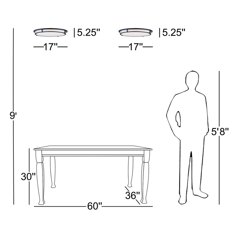 Aura LED Flush Mount, Black