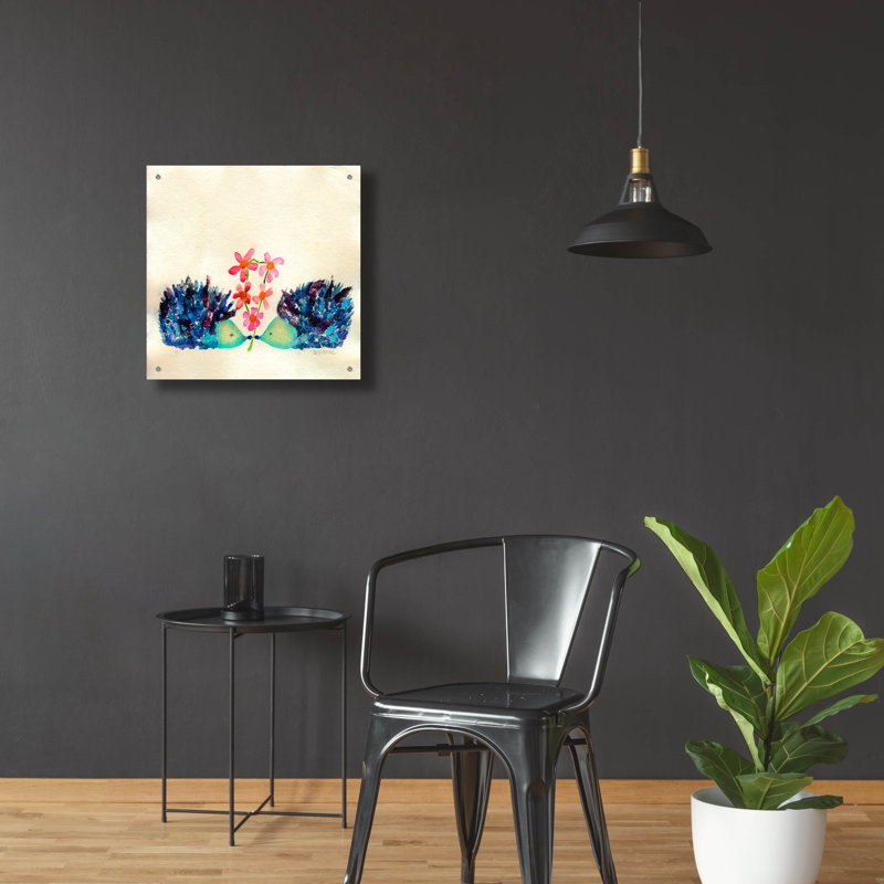 Art mural épique «Hedgehogs In Love» par Wyanne, verre acrylique, 12 po x 12 po, H 24 po x l 24 po x P 0,2 po