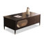 47.24" Black Solid + Manufactured Wood Rectangular Coffee Table-109308939