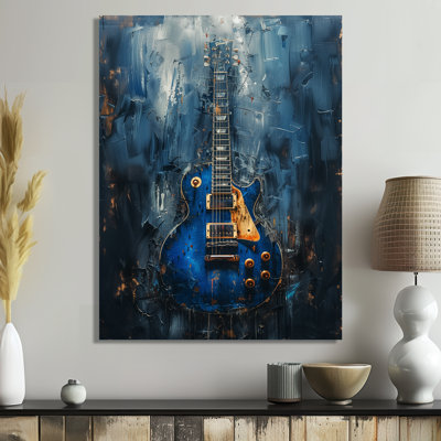 Blue Guitar Goddess Portrait - Music Jazz Wall Decor