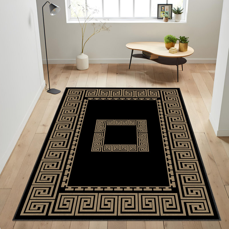Luxurious Woven Carpet, 100% Polyester, 70.9 x 110.2 Inches | 740 g/m², Non-Slip Felt Dot Underside, 0.2 Inch Pile Height | Machine Washable, Easy Care, Perfect for Living Room & Bedroom Décor