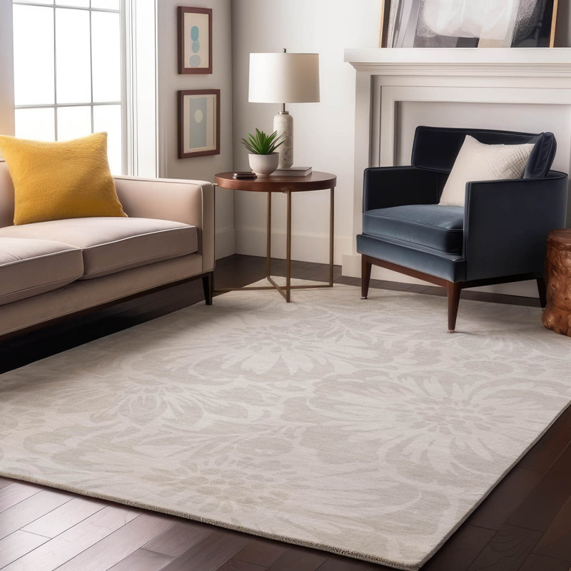 Tapis ivoire Cerrito AMF551 lavable à la machine de qualité supérieure, Rectangulaire 3 pi x 5 pi