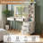  48" Vanity Desk with 35" Large Lighted Mirror, 5 Drawers & Shelves & Charging Station, White-807323512